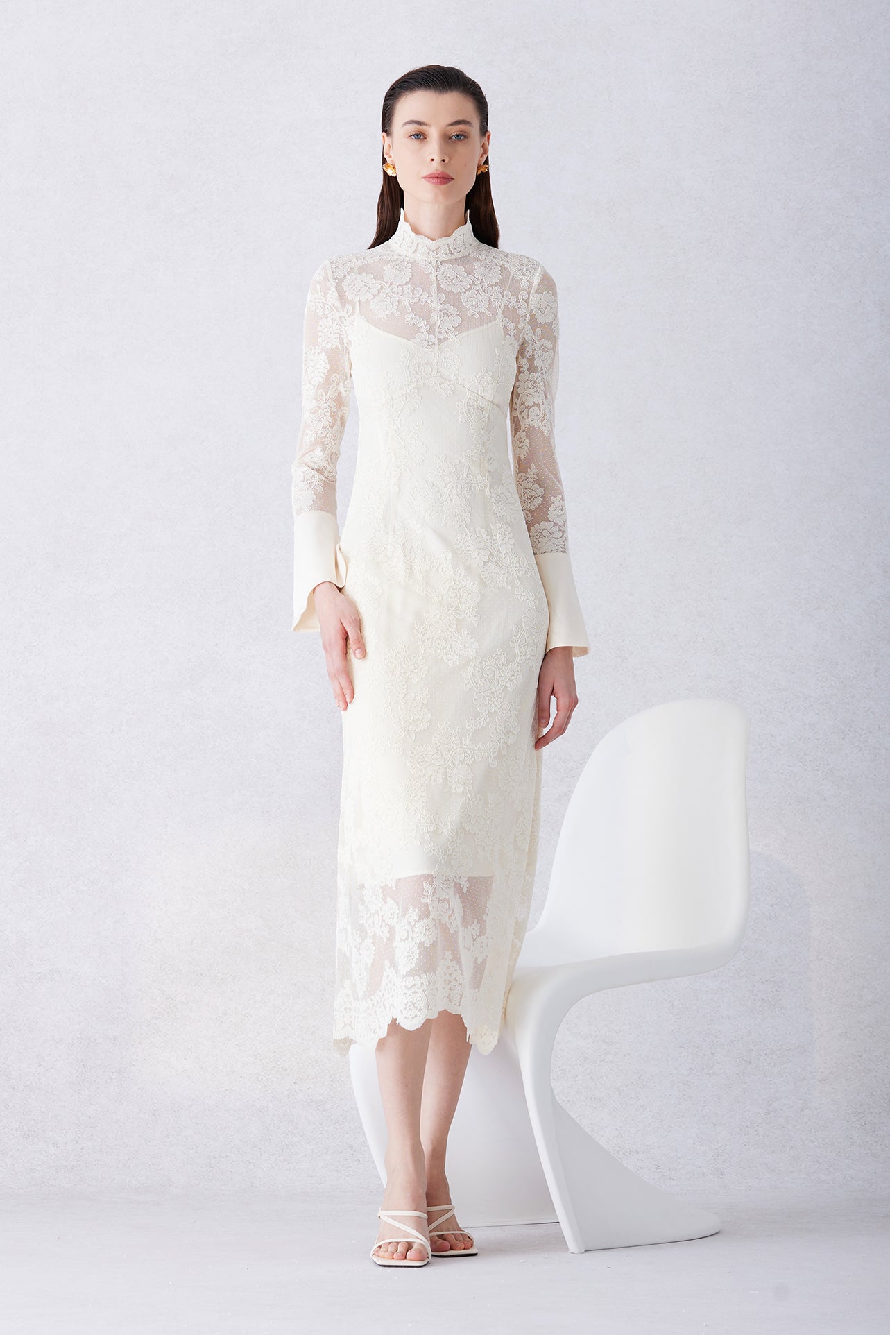 EMBROIDERED LACE DRESS