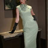 SENSEBYMEI Modern Chinese-Inspired Slit Evening Dress