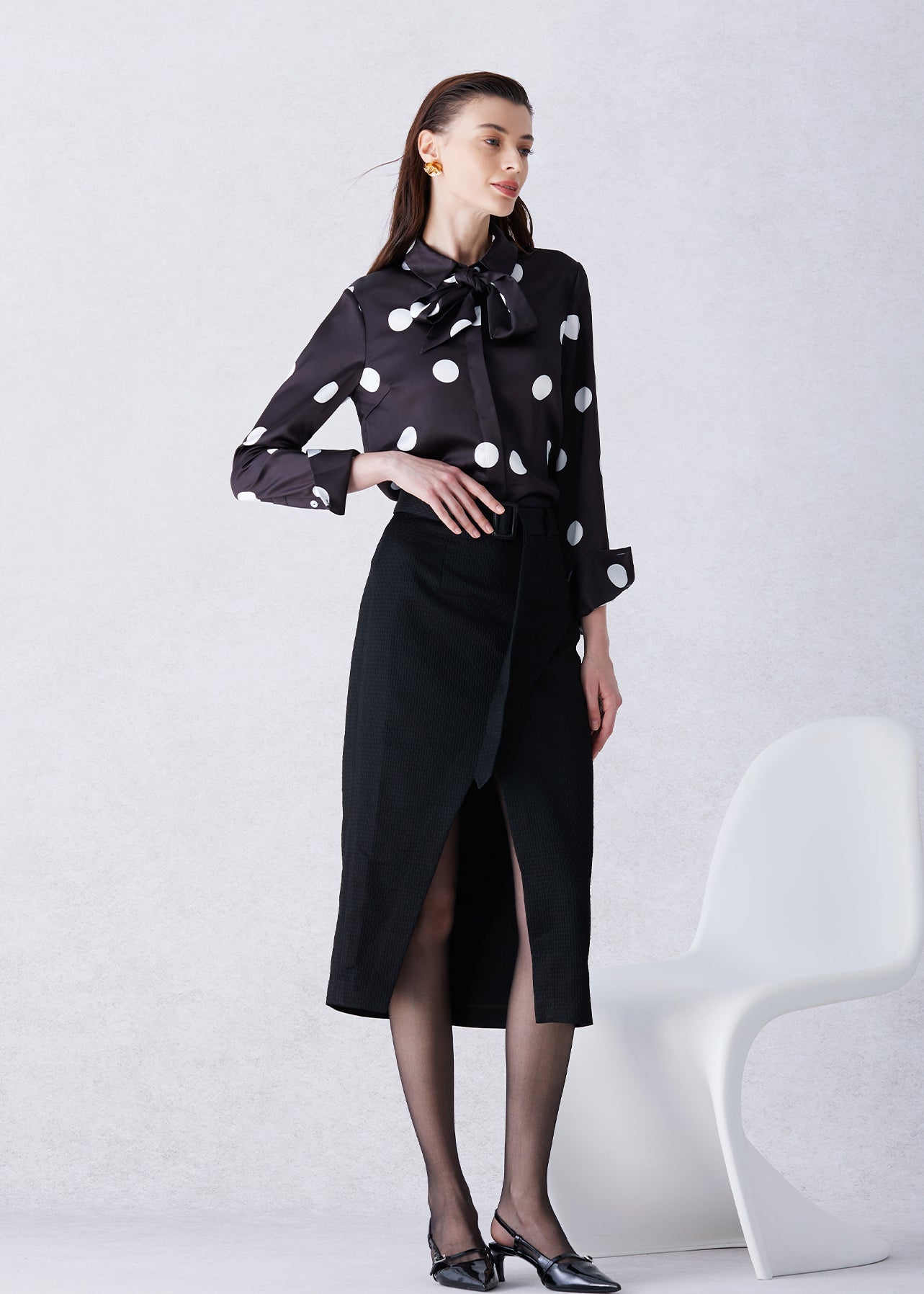 ACETATE JACQUARD PENCIL SKIRT