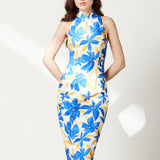 Sensebymei Modern Printed Cheongsam Dress