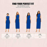 Sense by Mei | Two-Piece Set Royal Blue Modern Qipao | Halter Neck Acetate Dress & Skirt
