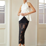 MANDARIN-COLLAR JACQUARD BLOUSE