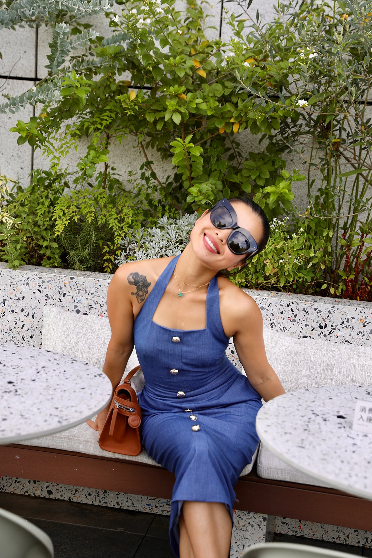 ‌TENCEL™ DENIM HALTER DRESS