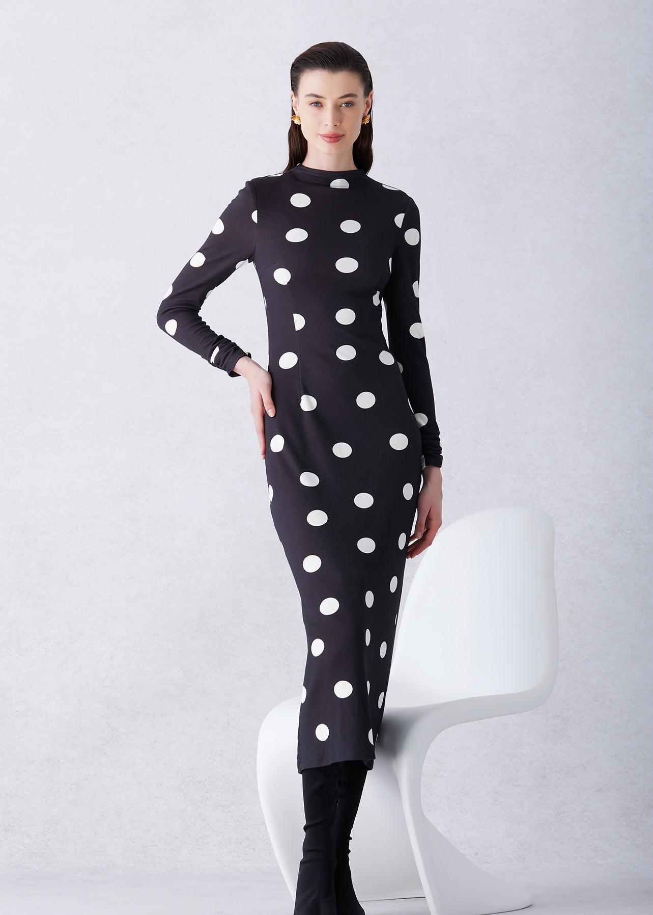 POLKA DOTY PRINT DRESS