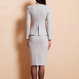 LIGHT BLUE PEPLUM DRESS