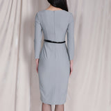 GREY SQUARE NECK DRESS