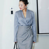 SILK BLOUSE IN GREY