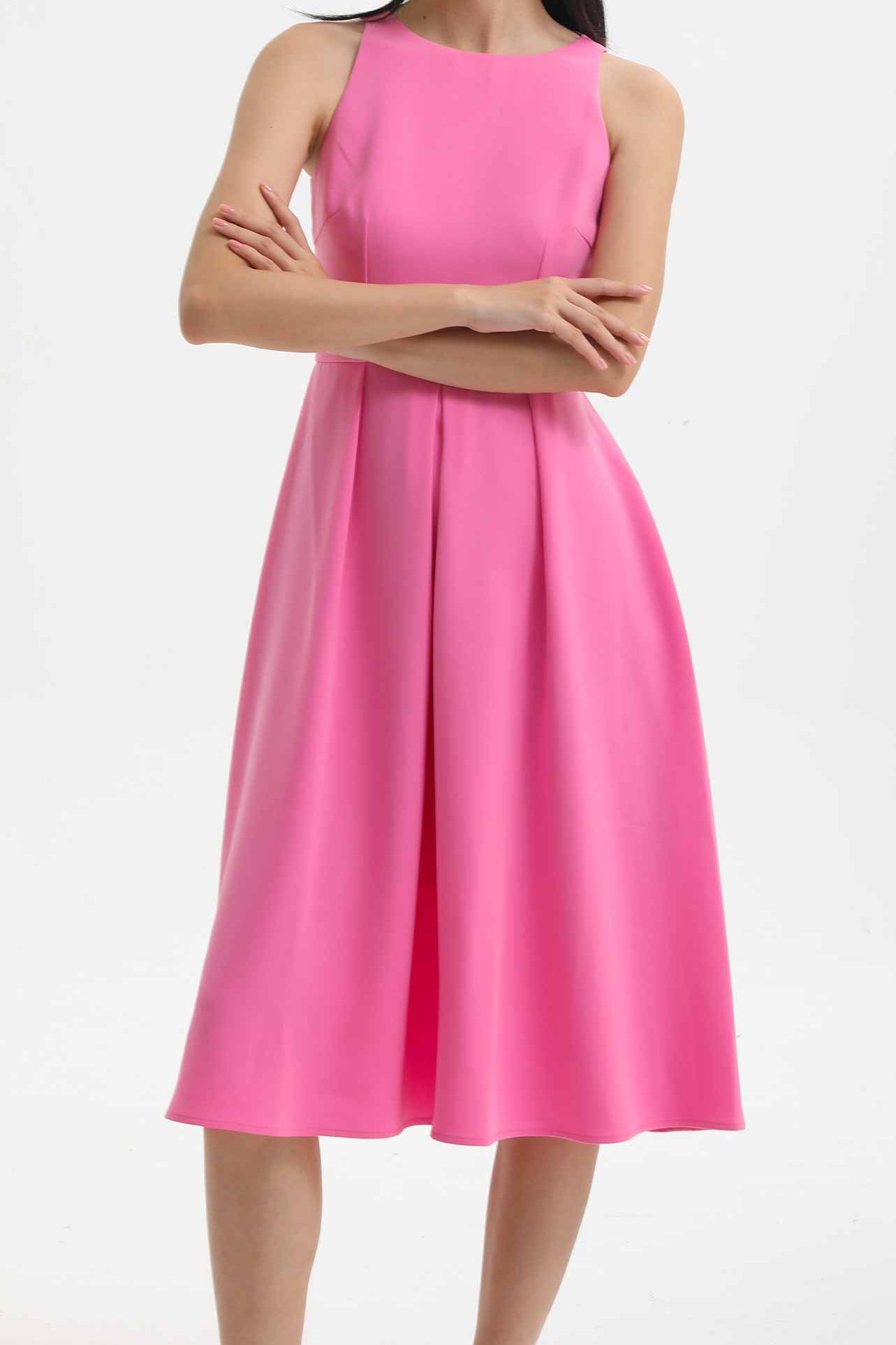 ABITO CON SCOLLO A BARCA ROSA