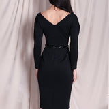 OVERSIZED V-NECK STRETCH DRESS