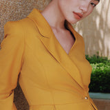 SENSEBYMEI Professional Power Dress — Ginger Yellow / Royal Blue