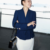 ACETATE BLEND NAVY JACKET