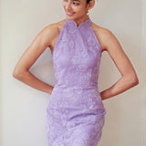 MODERN SLEEVELESS LACE CHEONGSAM