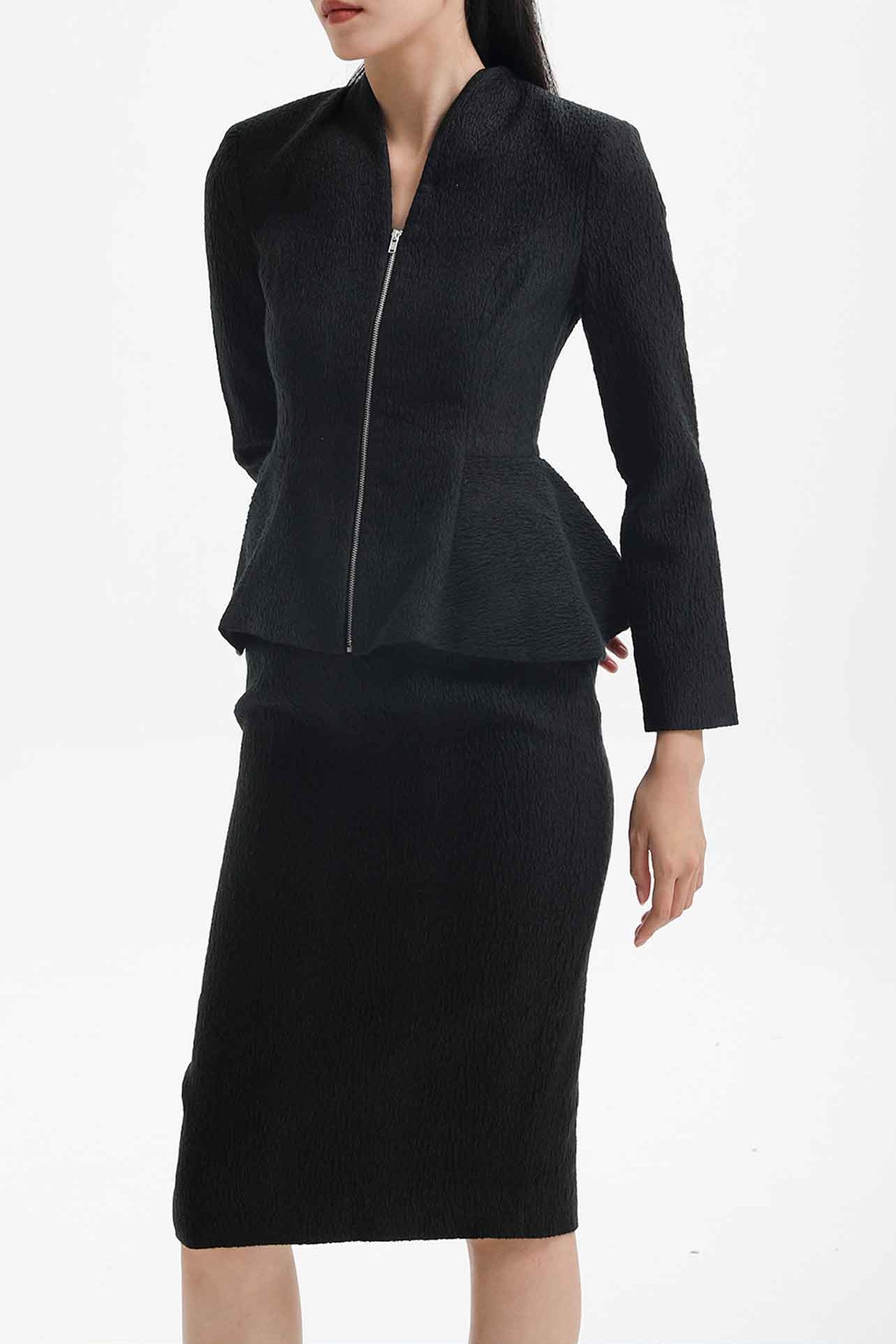 ABITO JACQUARD CON VITA A CLESSIDRA