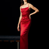 ACETATE BLEND EVENING GOWN