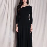 IRREGULAR COLLAR FULL-SKIRT