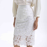 WHITE LACE SKIRT