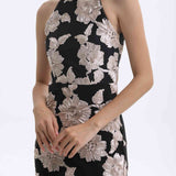 EMBROIDER SLEEVELESS CHEONGSAM DRESS