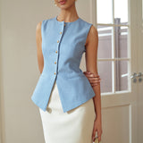 ROSE GOLD BUTTON  SLIM VEST