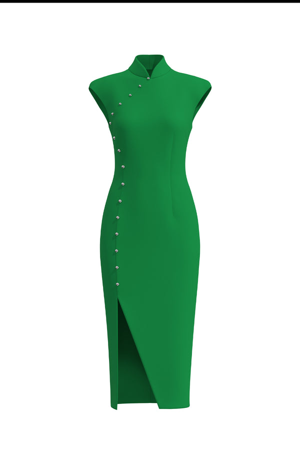 CLASSIC CHEONGSAM DRESS IN GREEN