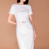 SLIM FIT BOAT NECK DRESS