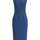 CLASSIC BOAT NECK DRESS IN DARK BLUE