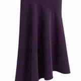 THE FLOW Asymmetric Ruffle-Hem Premium Acetate Midi Dress
