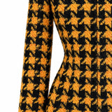 THE TAILOR Houndstooth Wool-Blend Hook-Closure Cropped Jacket