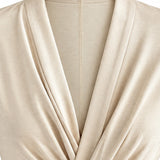 THE TWIST Twist-Front V-Neck Acetate-Blend Long-Sleeve Top