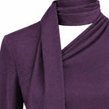 THE GEOMETRY Asymmetric Triangle-Collar Stretch Acetate Blouse