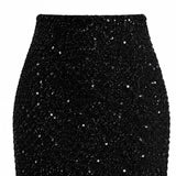 THE ESSENTIAL High-Waist Sequined Alpaca-Blend Straight Mini Skirt