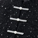 THE ORIENTAL SPARKLE Sequined Alpaca-Wool Modern Qipao Jacket