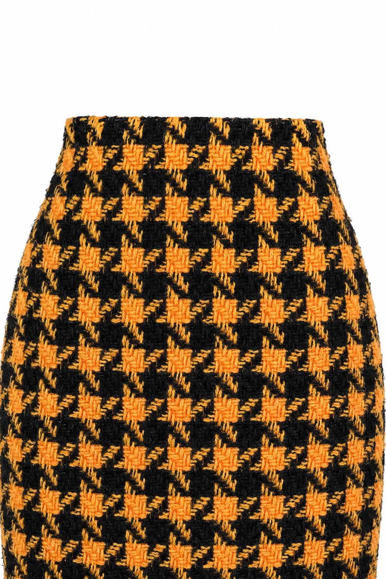 THE ARCHITECT High-Waist Straight Houndstooth Wool-Blend Mini Skirt