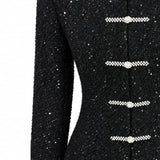 THE ORIENTAL SPARKLE Sequined Alpaca-Wool Modern Qipao Jacket