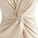 THE TWIST Twist-Front V-Neck Acetate-Blend Long-Sleeve Top