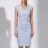 NAVY BLUE GATHERED WAIST DRESS