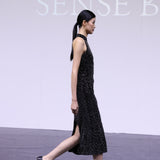 PRE ORDER BEADING BLACK VELVET CHEONGSAM /QIPAO