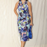 ART-PRINTED SILK DRESS‌
