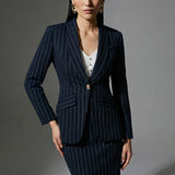 ACETATE-BLEND STRIPED BLAZER