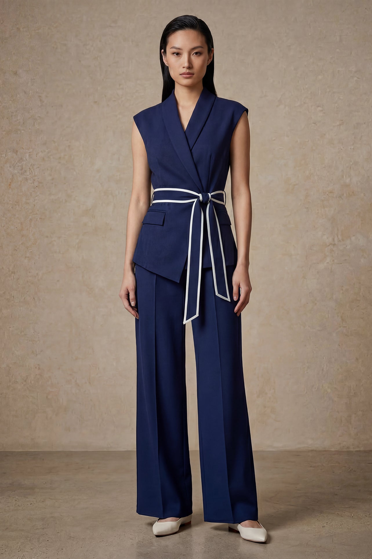 A group of elegant women wearing sophisticated modern qipao dresses in various colors like white, purple, yellow, and black, styled with luxurious fur shawls and embroidery for a high-end social gathering.