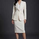 A professional woman wearing a sophisticated black belted blazer dress, featuring a tailored slim-fit silhouette with a waist-defining belt for a powerful executive business look.